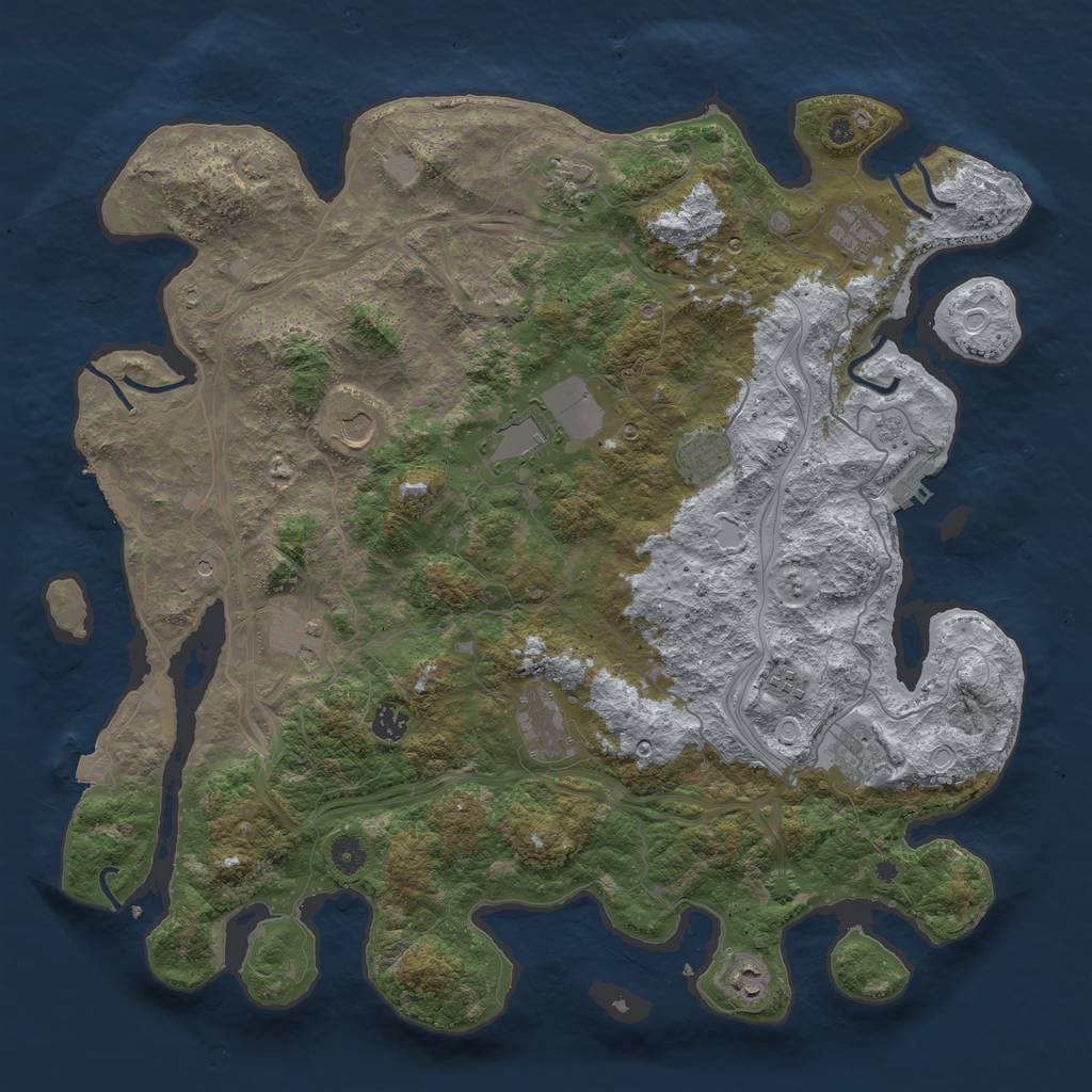 Rust Map: Procedural Map, Size: 4500, Seed: 84090415, 19 Monuments