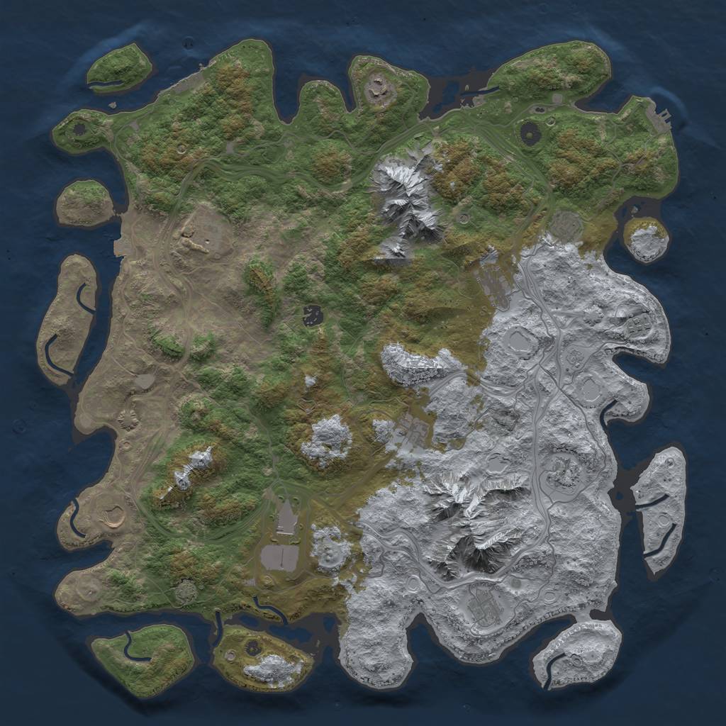 Rust Map: Procedural Map, Size: 5000, Seed: 6655995, 19 Monuments