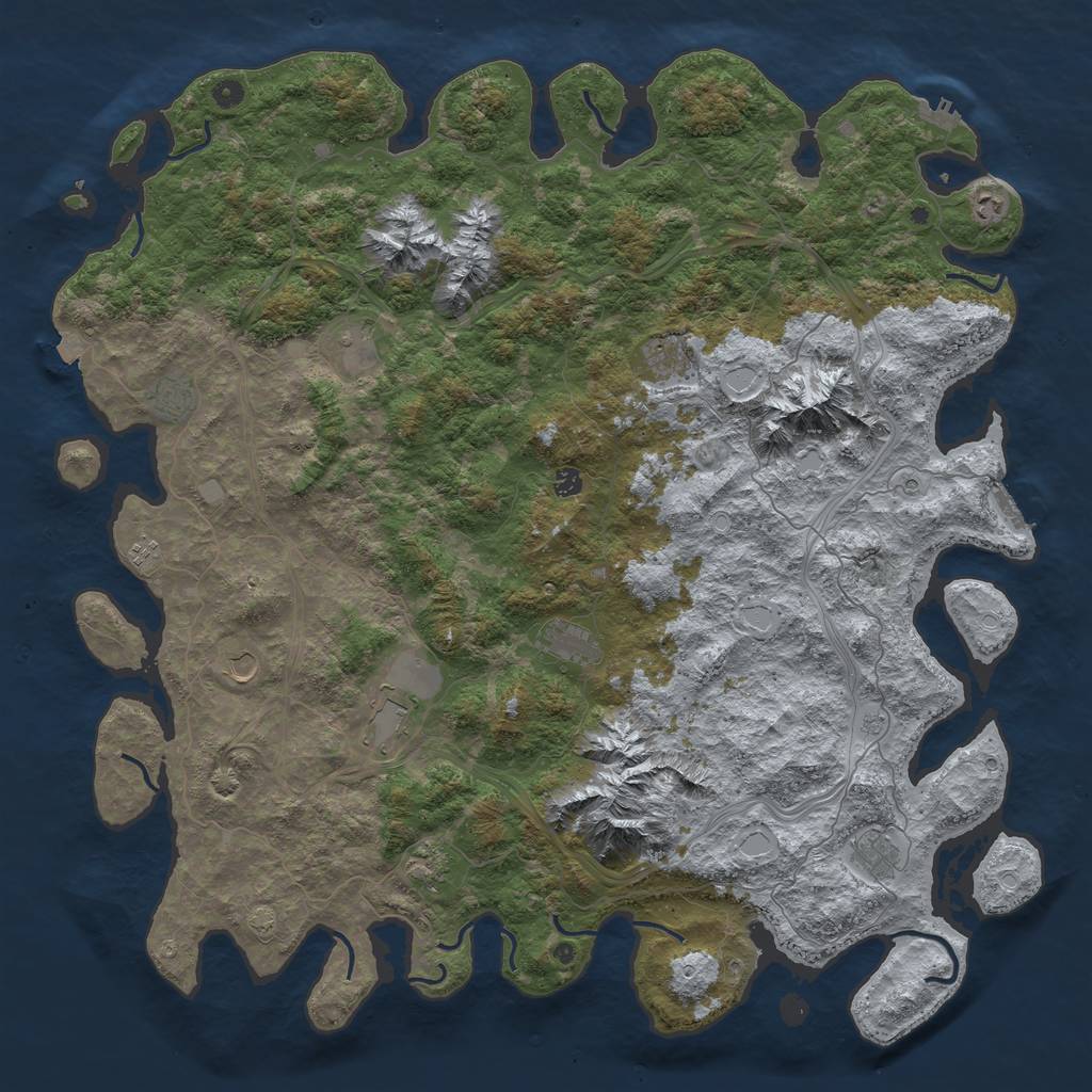 Rust Map: Procedural Map, Size: 5500, Seed: 1967553308, 19 Monuments