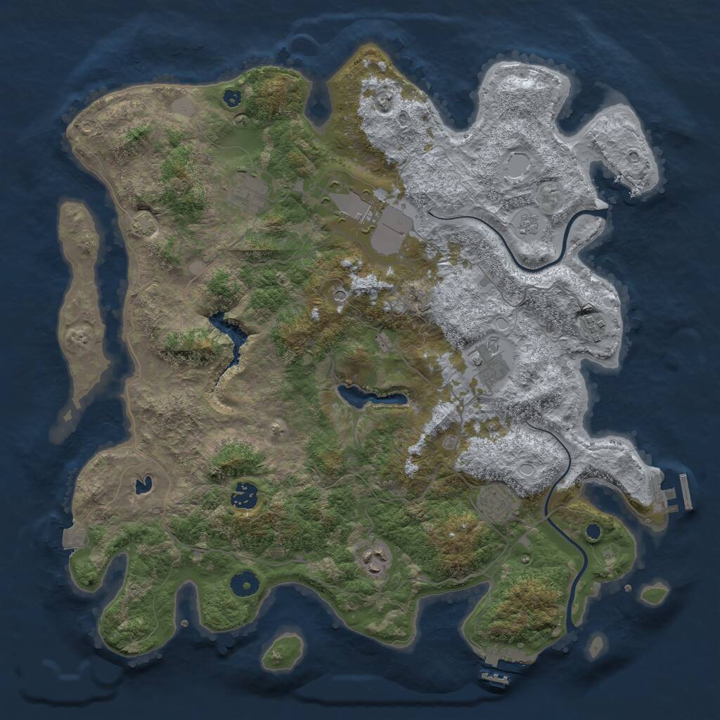 Rust Map: Procedural Map, Size: 4000, Seed: 267096363, 13 Monuments