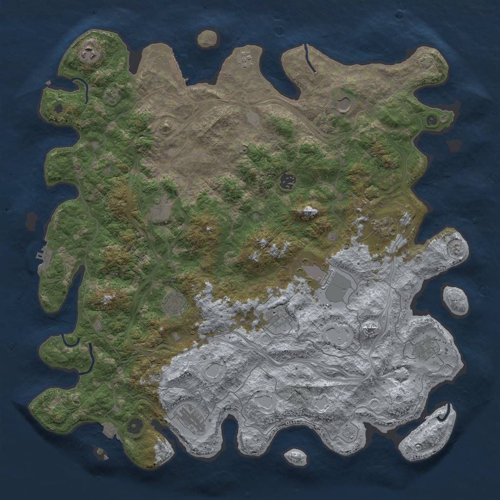 Rust Map: Procedural Map, Size: 4750, Seed: 849809516, 19 Monuments