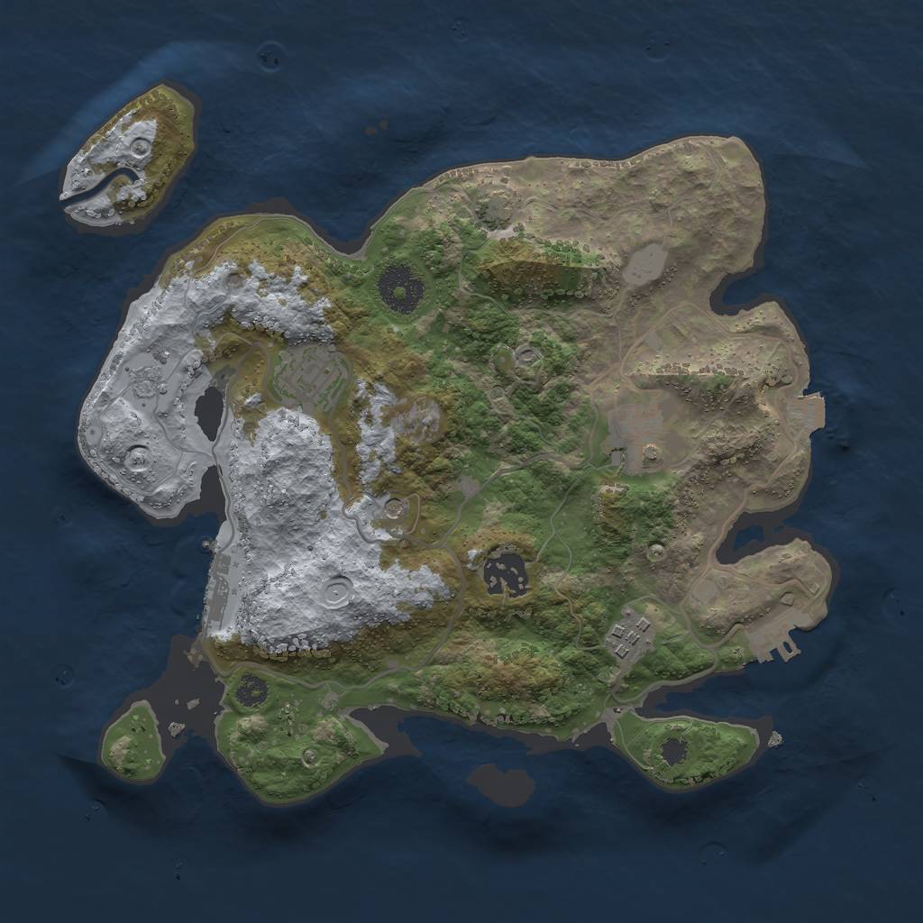 Rust Map: Procedural Map, Size: 3000, Seed: 1115982914, 12 Monuments