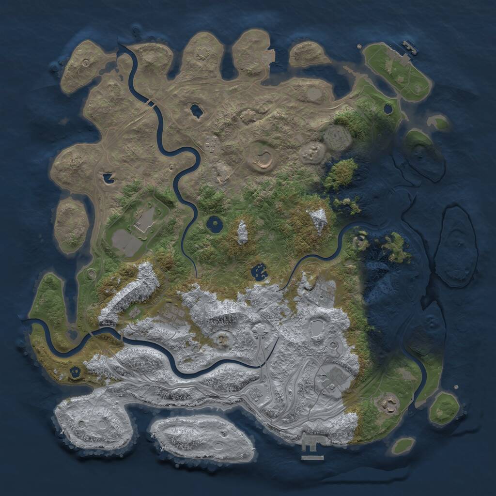 Rust Map: Procedural Map, Size: 4500, Seed: 1177923932, 15 Monuments