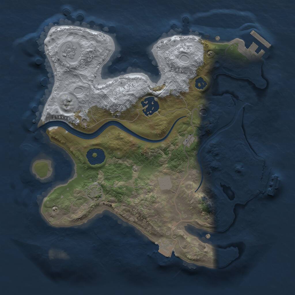 Rust Map: Procedural Map, Size: 2500, Seed: 1561291434, 7 Monuments