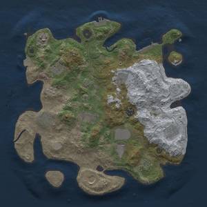 Thumbnail Rust Map: Procedural Map, Size: 3500, Seed: 100339610, 19 Monuments