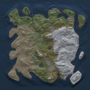 Thumbnail Rust Map: Procedural Map, Size: 3575, Seed: 8569, 16 Monuments