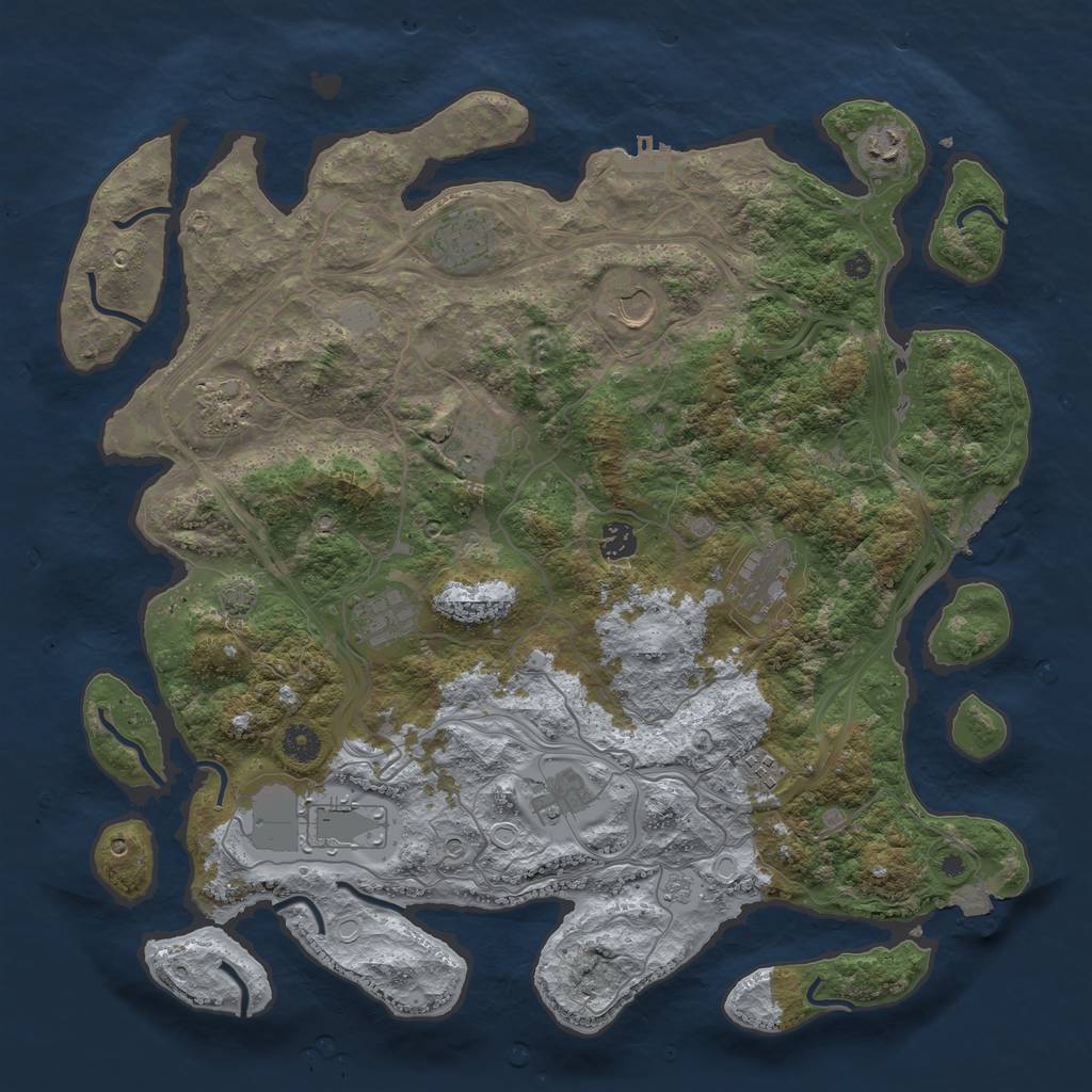 Rust Map: Procedural Map, Size: 4250, Seed: 28762, 19 Monuments