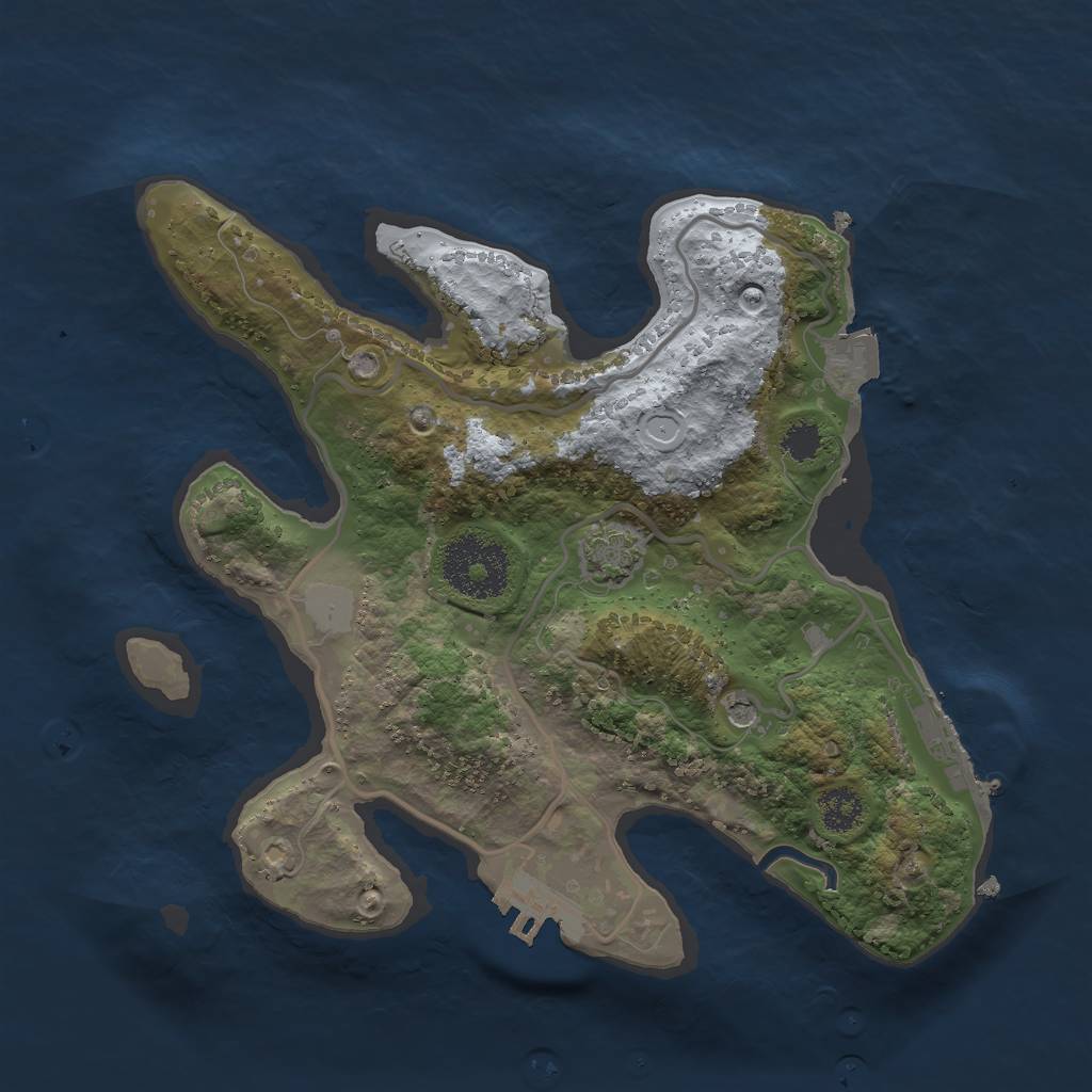 Rust Map: Procedural Map, Size: 2500, Seed: 221243012, 7 Monuments