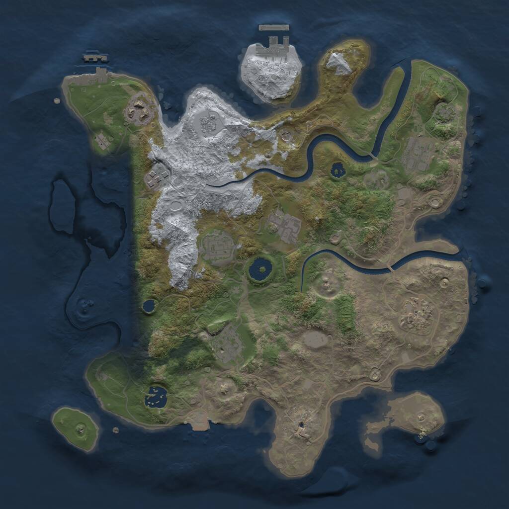 Rust Map: Procedural Map, Size: 3400, Seed: 35978563, 14 Monuments