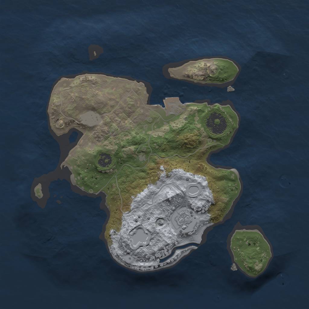 Rust Map: Procedural Map, Size: 2250, Seed: 1031, 4 Monuments
