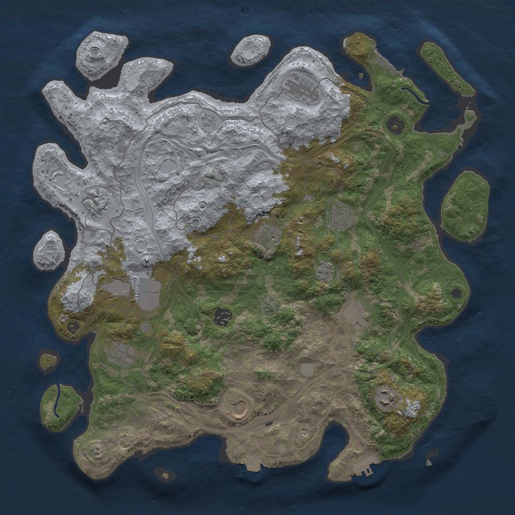 Rust Map: Procedural Map, Size: 4250, Seed: 1662827397, 19 Monuments