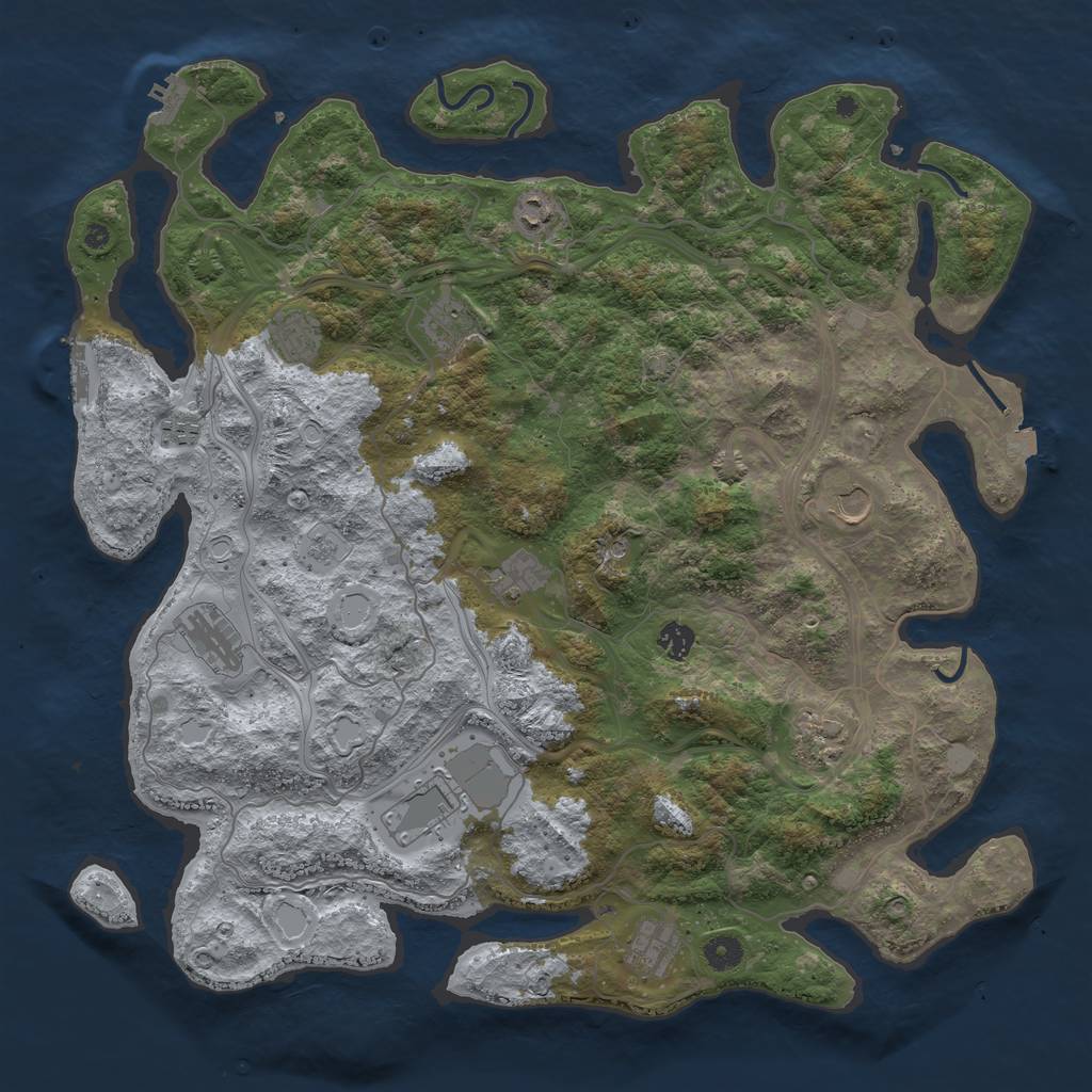 Rust Map: Procedural Map, Size: 4500, Seed: 40797163, 19 Monuments