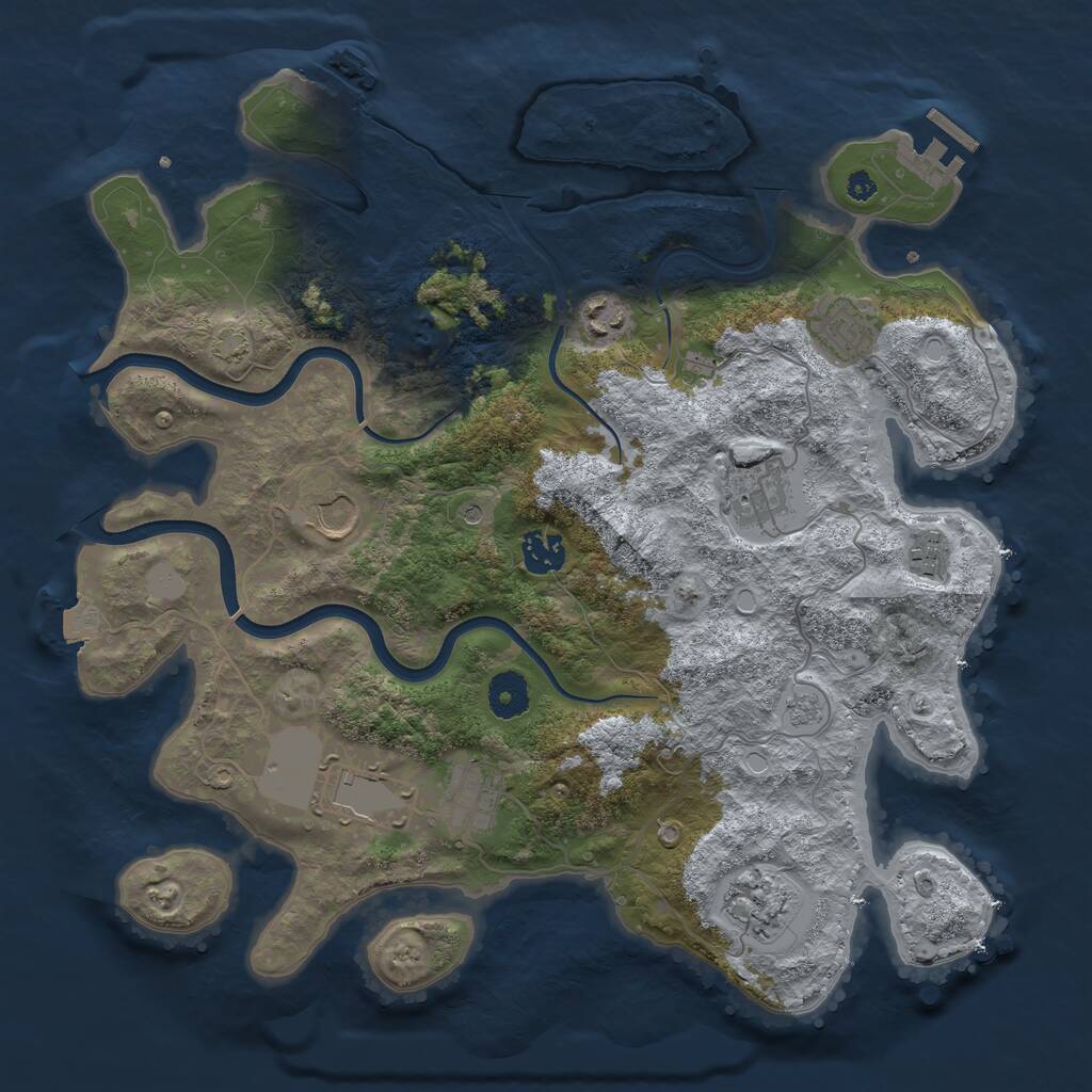 Rust Map: Procedural Map, Size: 3700, Seed: 396924721, 15 Monuments