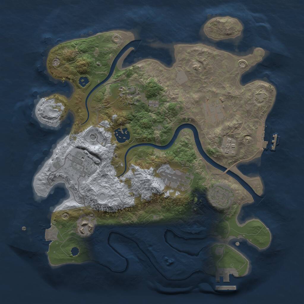 Rust Map: Procedural Map, Size: 3000, Seed: 1457041450, 13 Monuments