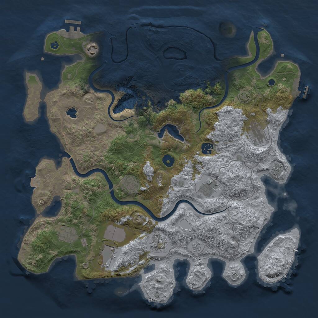Rust Map: Procedural Map, Size: 4000, Seed: 341075874, 15 Monuments