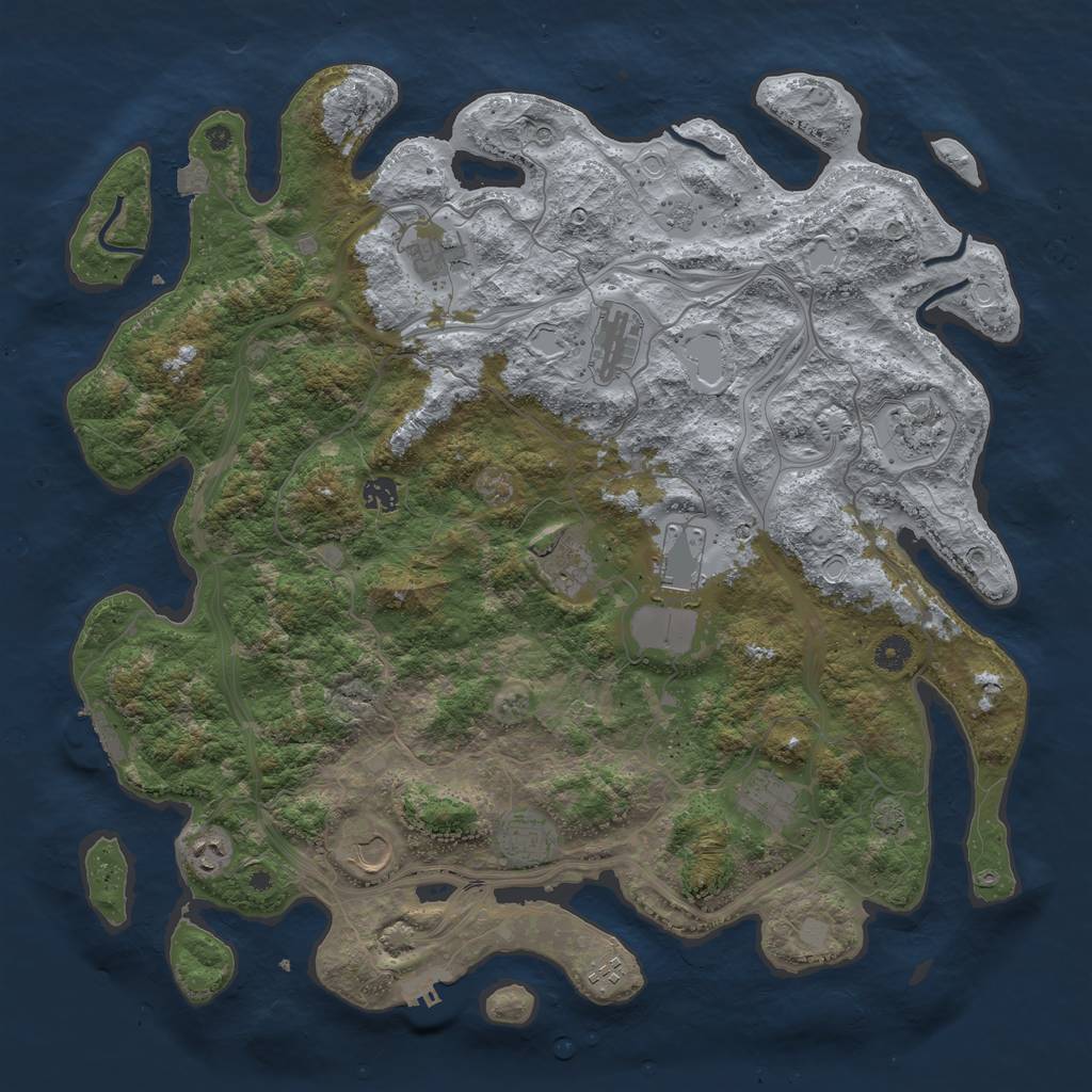 Rust Map: Procedural Map, Size: 4500, Seed: 1648405411, 19 Monuments