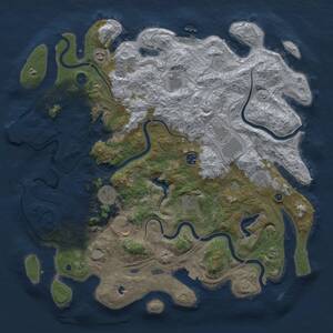 Thumbnail Rust Map: Procedural Map, Size: 4500, Seed: 1648405411, 15 Monuments