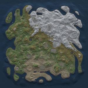 Thumbnail Rust Map: Procedural Map, Size: 4500, Seed: 1648405411, 19 Monuments