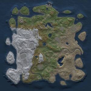 Thumbnail Rust Map: Procedural Map, Size: 4000, Seed: 1172391456, 13 Monuments