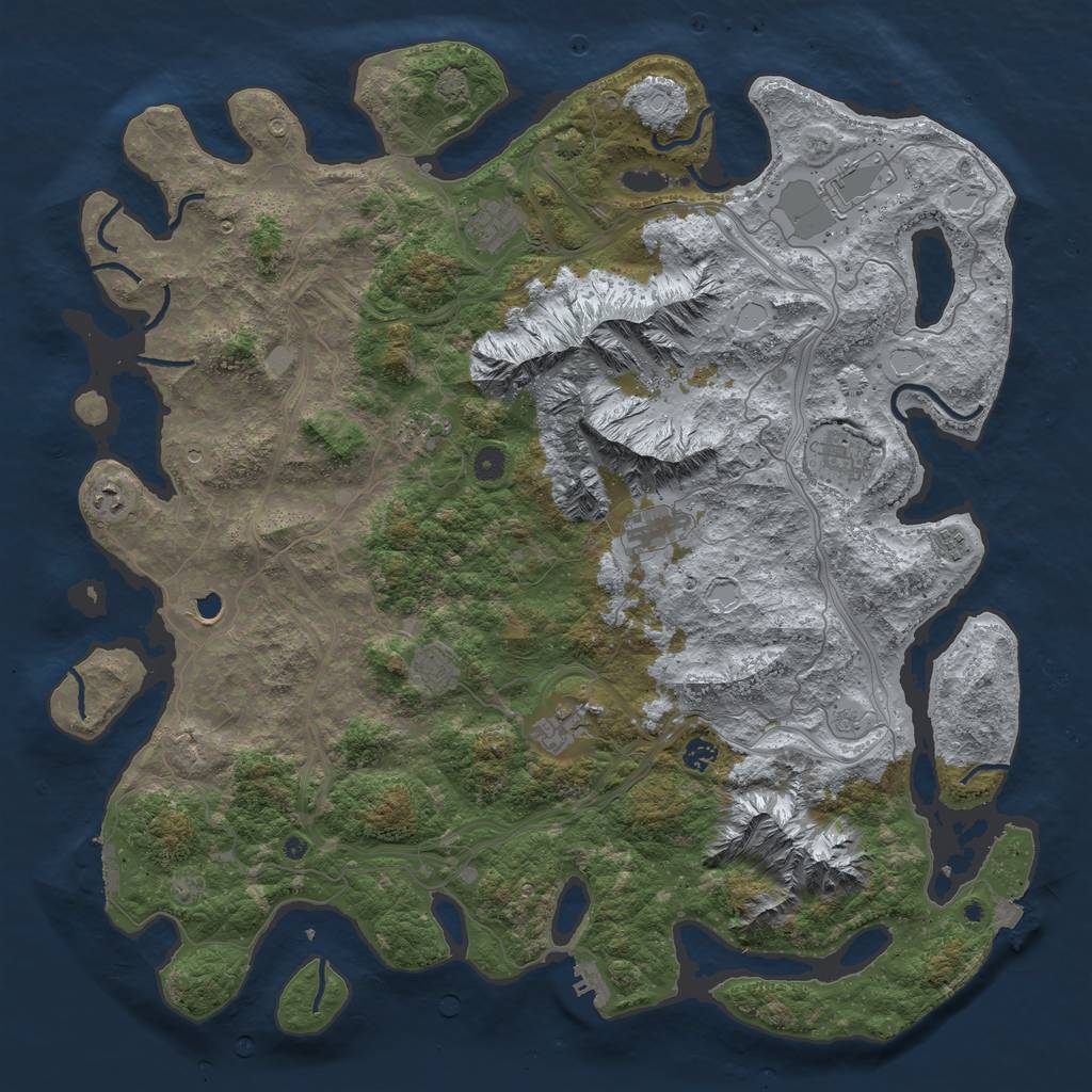 Rust Map: Procedural Map, Size: 5000, Seed: 635, 19 Monuments