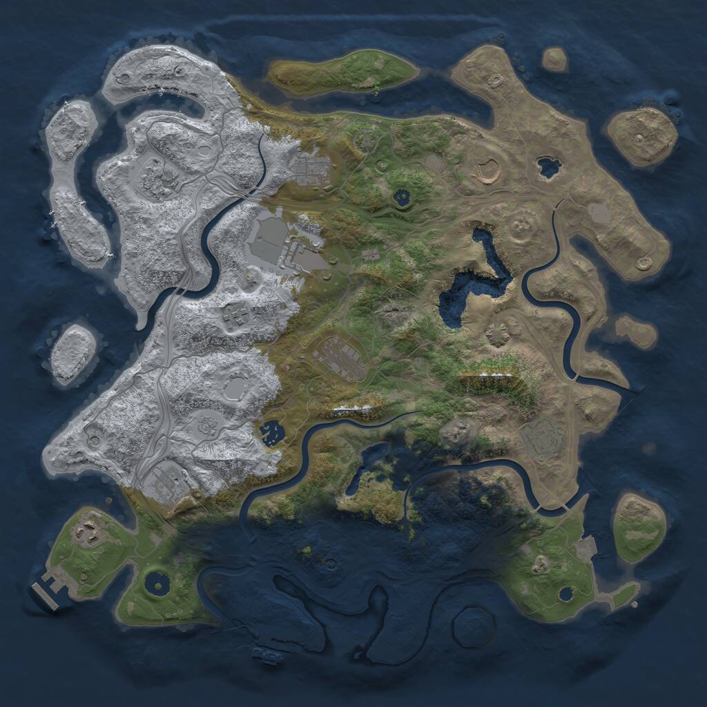 Rust Map: Procedural Map, Size: 4250, Seed: 3354693, 16 Monuments