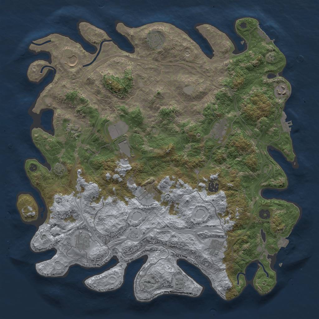 Rust Map: Procedural Map, Size: 4300, Seed: 696369, 19 Monuments