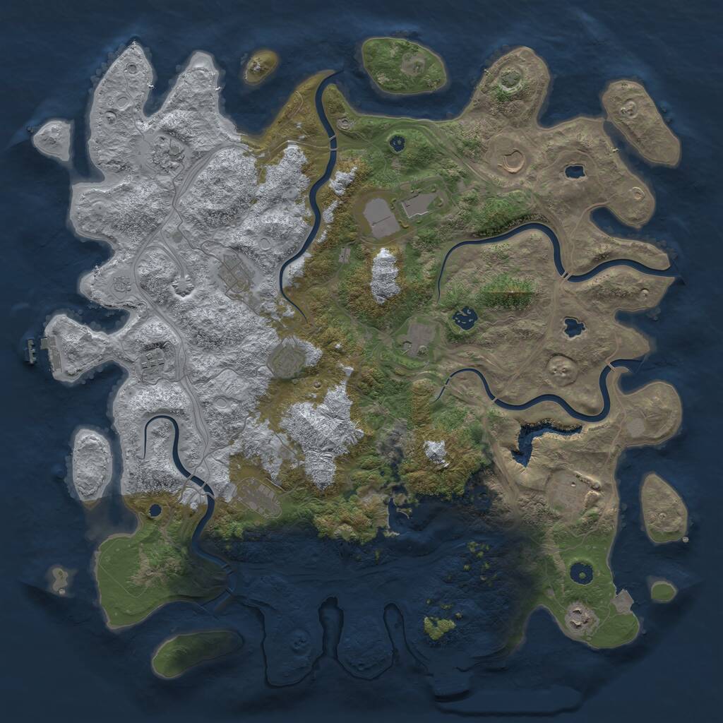 Rust Map: Procedural Map, Size: 4800, Seed: 12001622, 17 Monuments