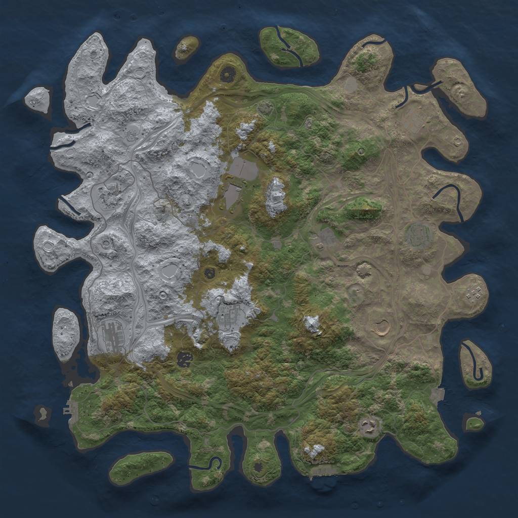 Rust Map: Procedural Map, Size: 4800, Seed: 12001622, 19 Monuments