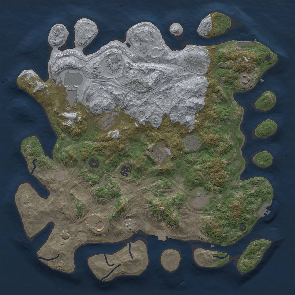 Rust Map: Procedural Map, Size: 4250, Seed: 1439726622, 19 Monuments