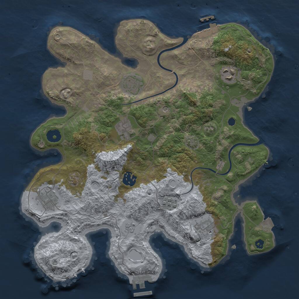 Rust Map: Procedural Map, Size: 3250, Seed: 1509702898, 13 Monuments