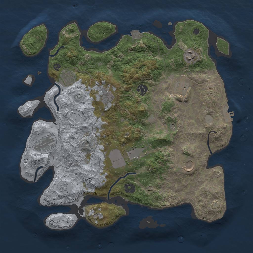 Rust Map: Procedural Map, Size: 3500, Seed: 1787942171, 15 Monuments