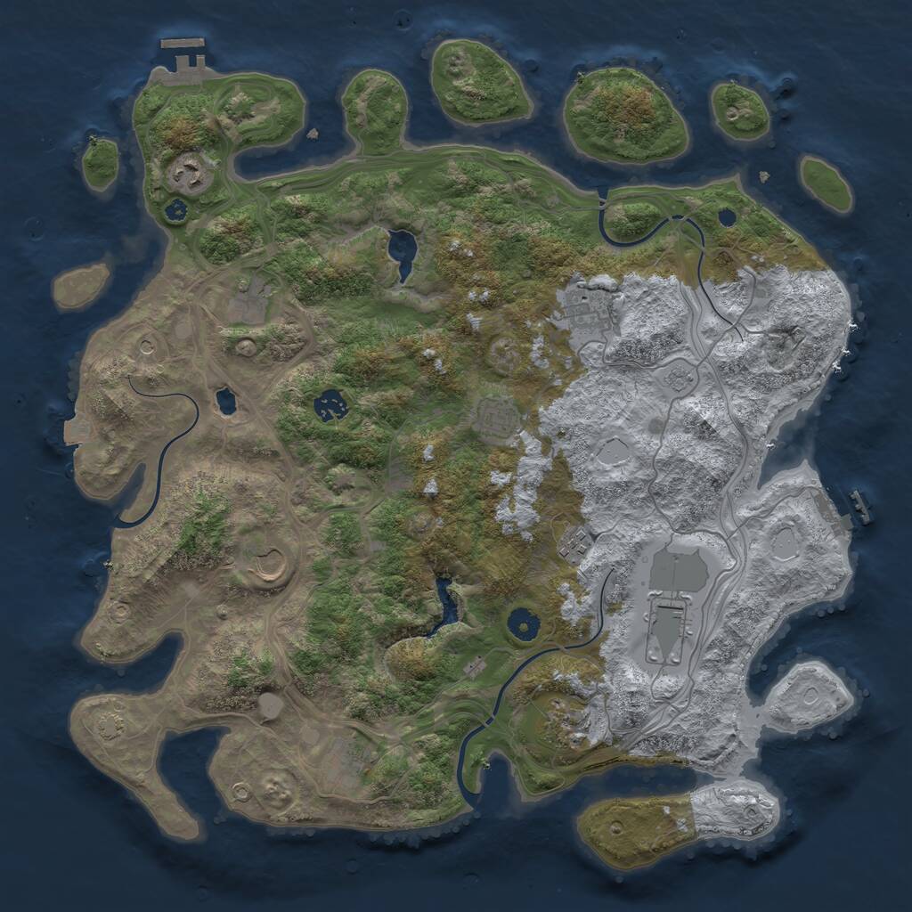 Rust Map: Procedural Map, Size: 4250, Seed: 783913388, 16 Monuments