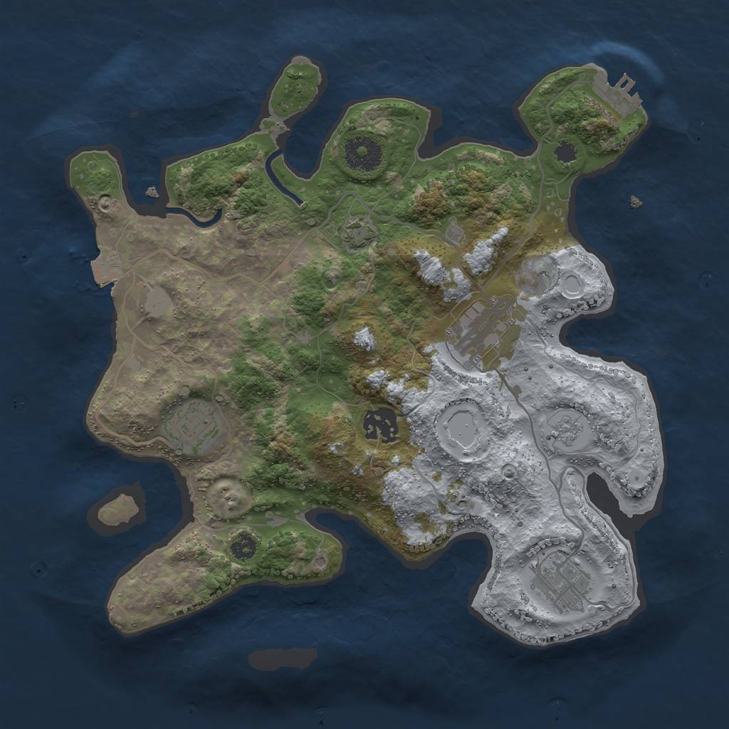 Rust Map: Procedural Map, Size: 3000, Seed: 653013567, 10 Monuments