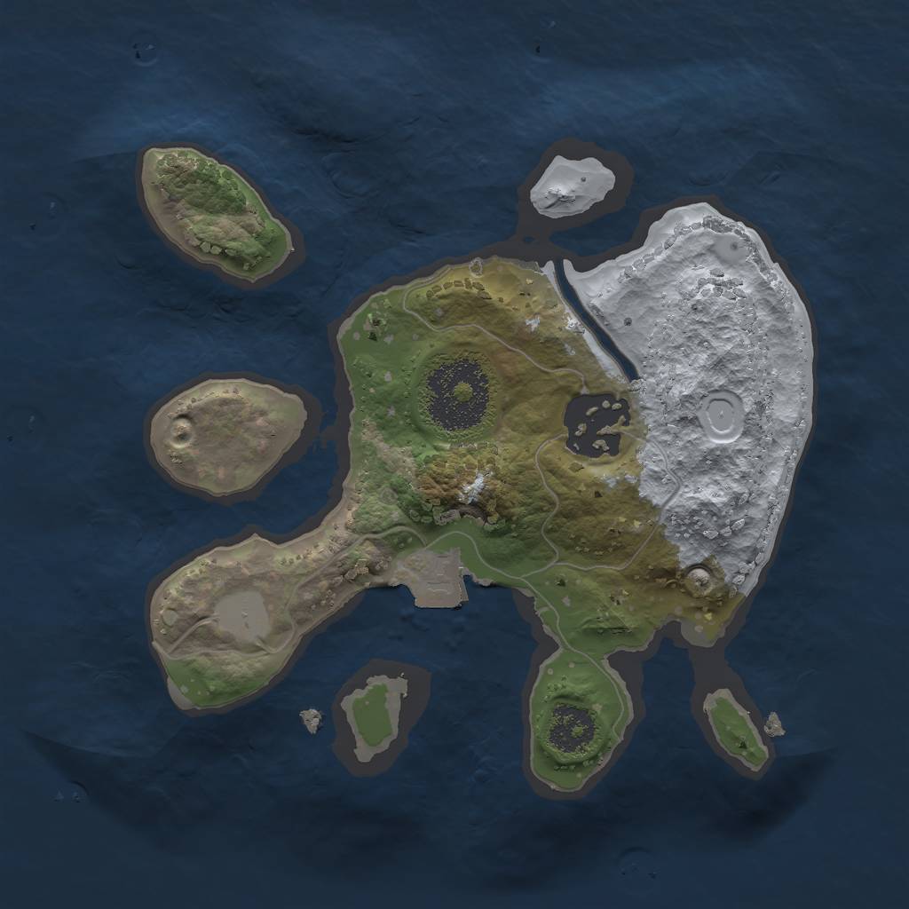 Rust Map: Procedural Map, Size: 2000, Seed: 939388529, 4 Monuments