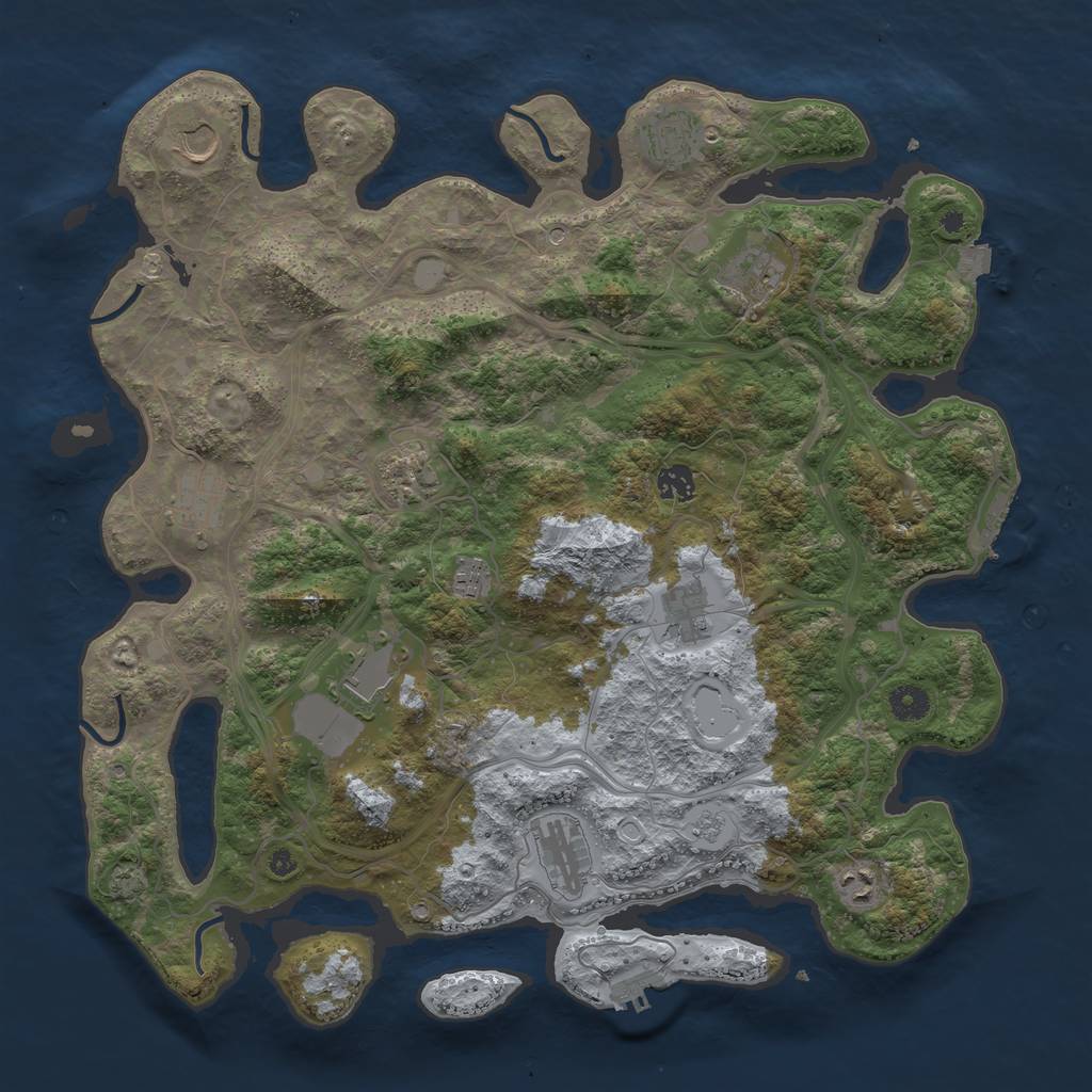 Rust Map: Procedural Map, Size: 4250, Seed: 1991643242, 19 Monuments