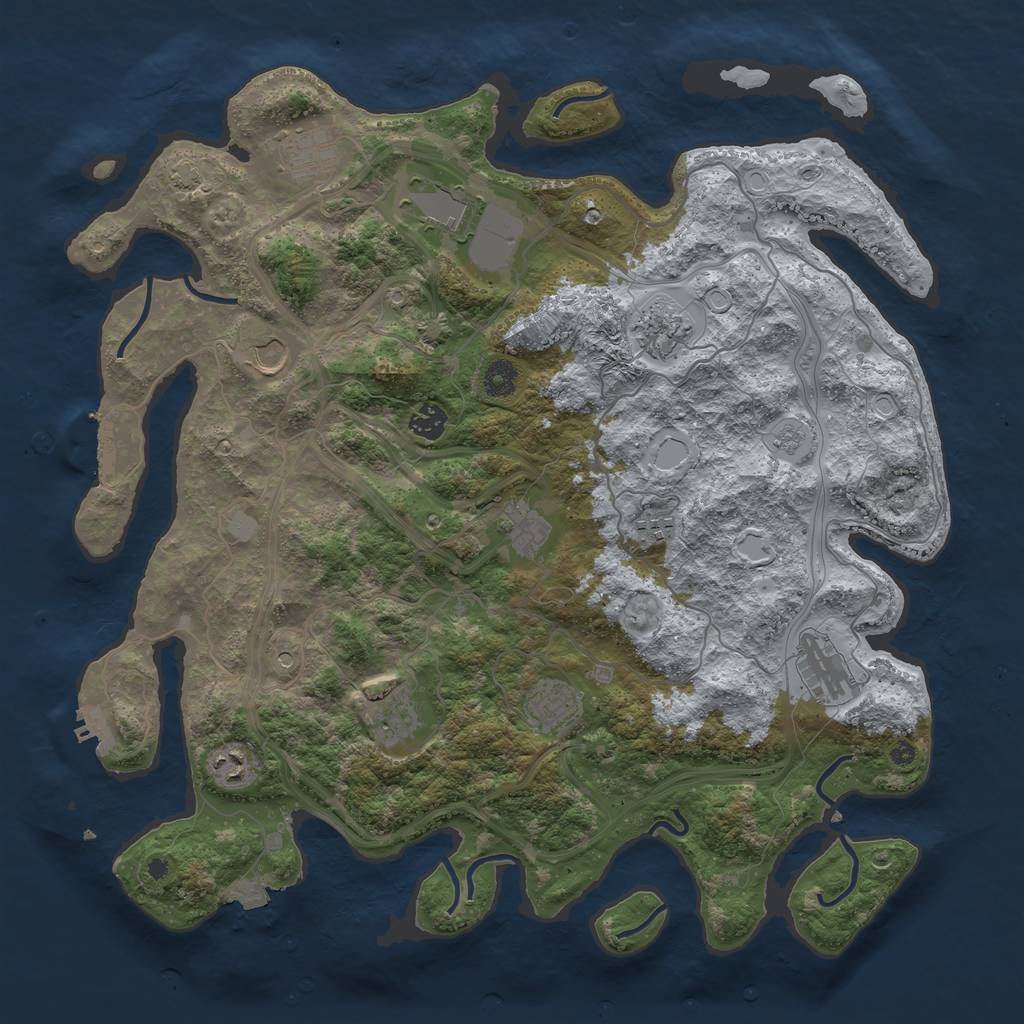 Rust Map: Procedural Map, Size: 4250, Seed: 682322851, 19 Monuments