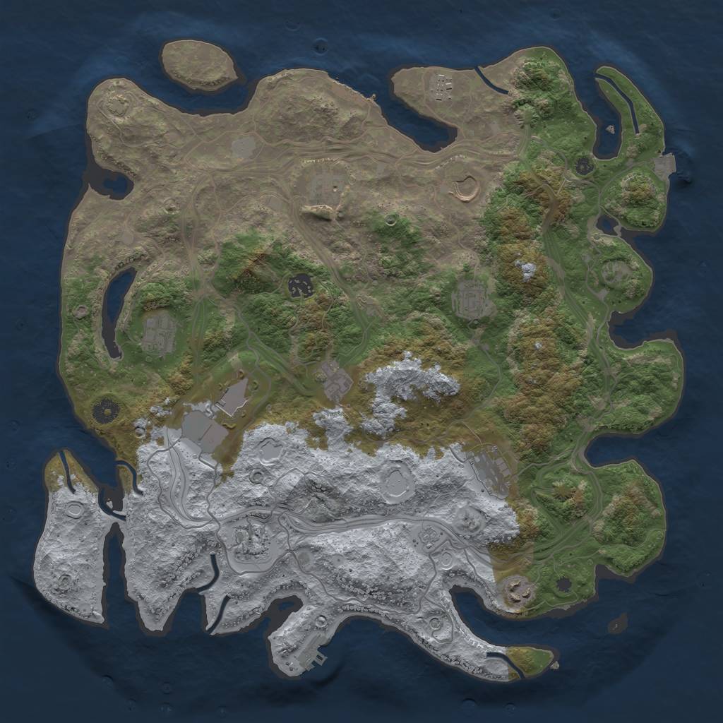 Rust Map: Procedural Map, Size: 4250, Seed: 20240201, 19 Monuments