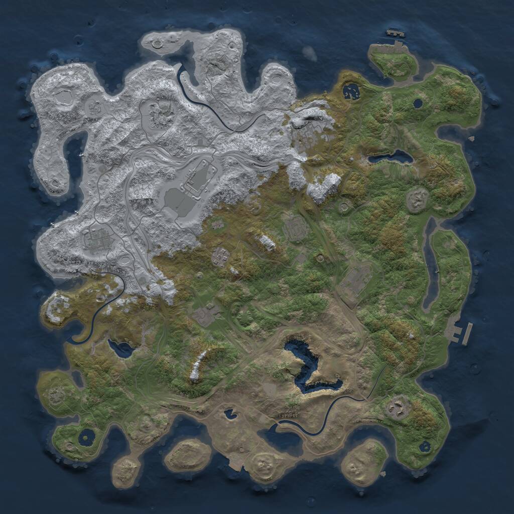 Rust Map: Procedural Map, Size: 4500, Seed: 248420654, 16 Monuments