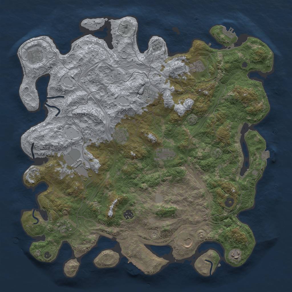 Rust Map: Procedural Map, Size: 4500, Seed: 248420654, 19 Monuments