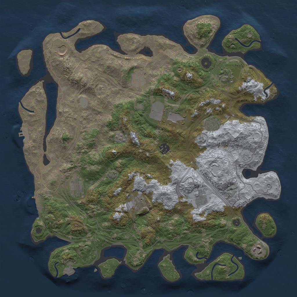 Rust Map: Procedural Map, Size: 4250, Seed: 743900024, 19 Monuments