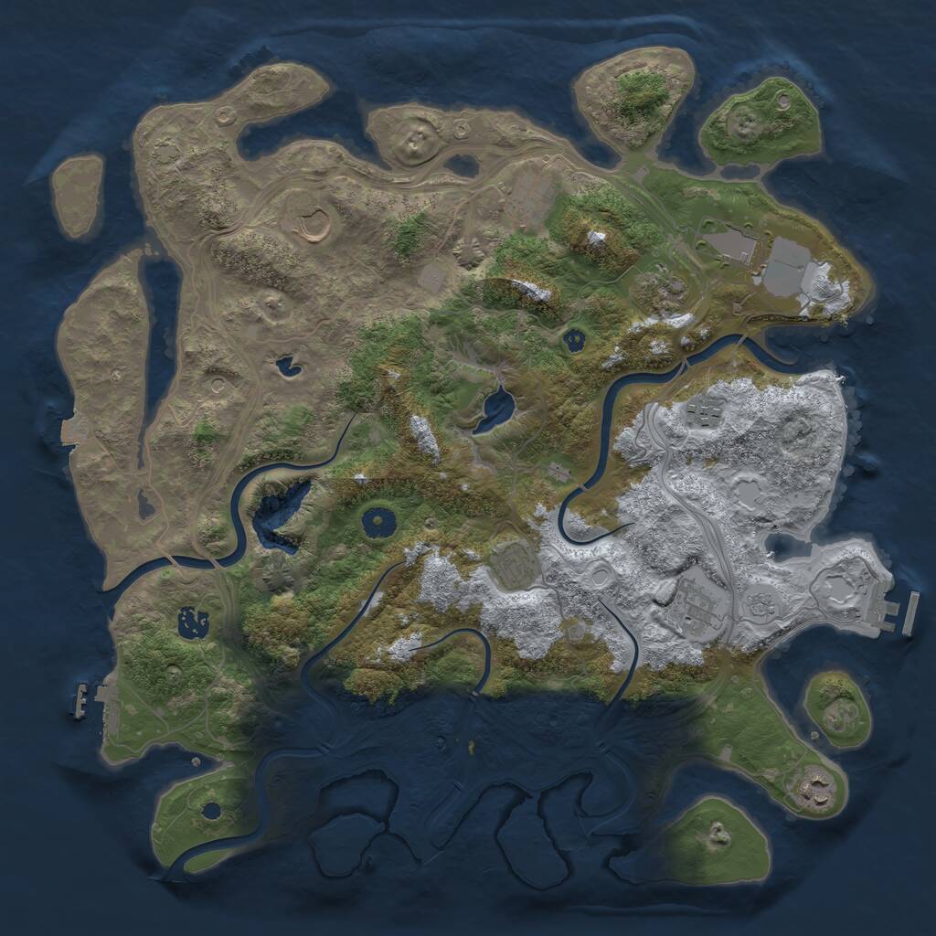 Rust Map: Procedural Map, Size: 4250, Seed: 743900024, 15 Monuments