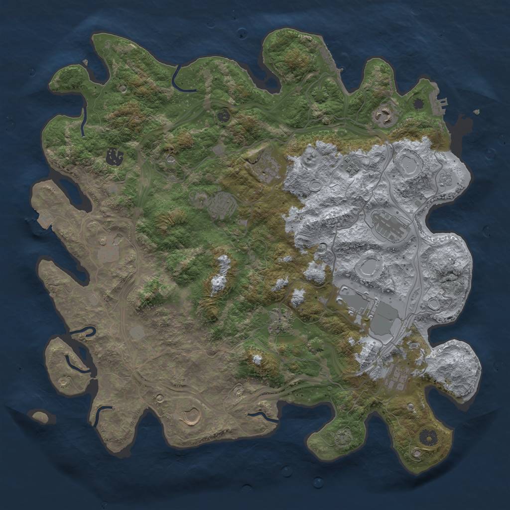 Rust Map: Procedural Map, Size: 4250, Seed: 671354956, 19 Monuments