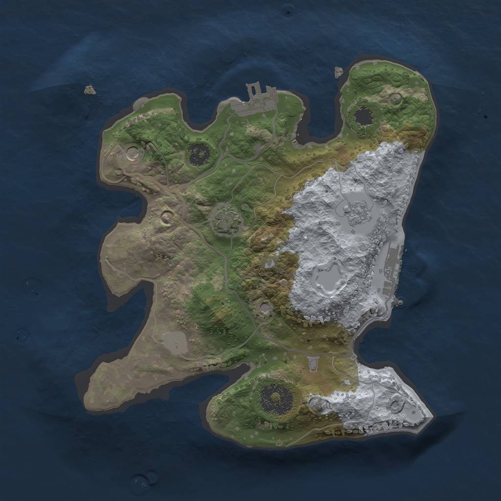 Rust Map: Procedural Map, Size: 2300, Seed: 5436457, 8 Monuments