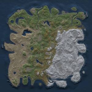 Thumbnail Rust Map: Procedural Map, Size: 4500, Seed: 126167, 16 Monuments