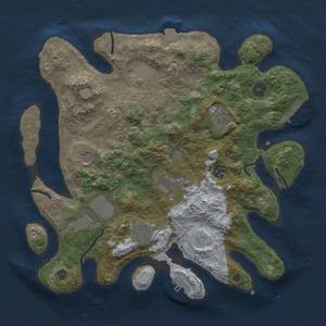 Thumbnail Rust Map: Procedural Map, Size: 3500, Seed: 134567892, 15 Monuments