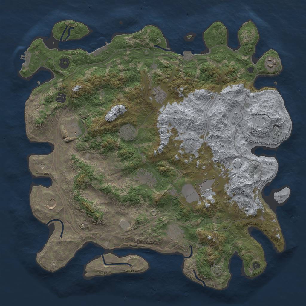 Rust Map: Procedural Map, Size: 4300, Seed: 2758, 19 Monuments