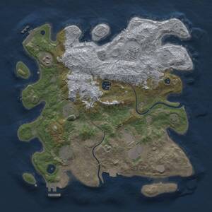 Thumbnail Rust Map: Procedural Map, Size: 3500, Seed: 23212544, 13 Monuments