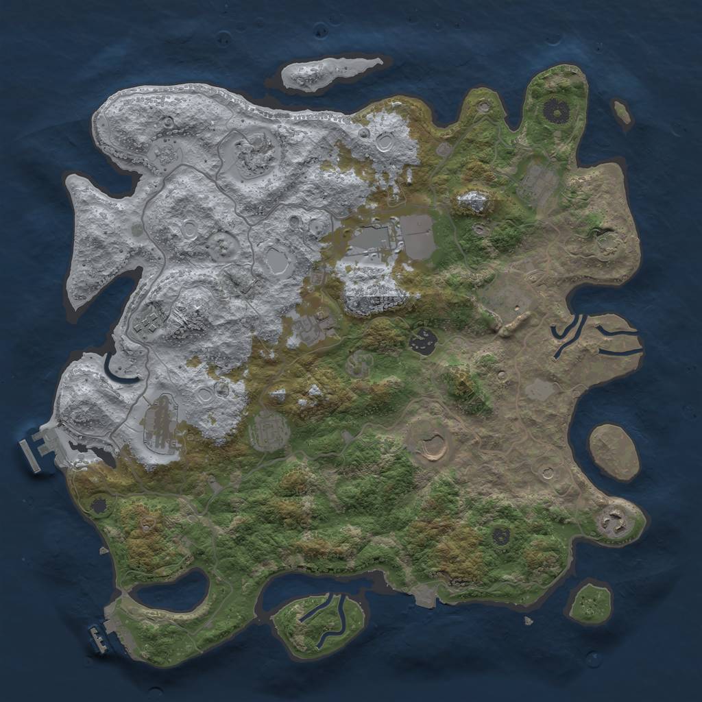 Rust Map: Procedural Map, Size: 4000, Seed: 897475158, 19 Monuments