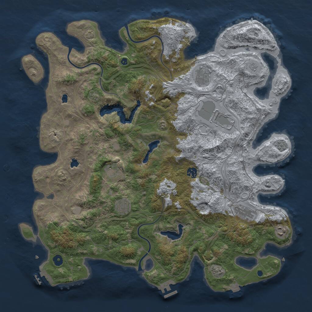Rust Map: Procedural Map, Size: 4500, Seed: 986765354, 14 Monuments