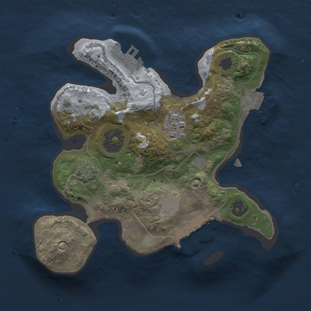 Rust Map: Procedural Map, Size: 2000, Seed: 1682788557, 7 Monuments